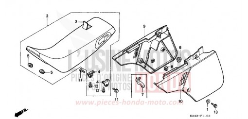 SITZ/SEITENABDECKUNG (3) CR250RJ de 1988